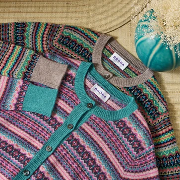 Cashmere-Blend Fair Isle Short-Sleeve Cardigan