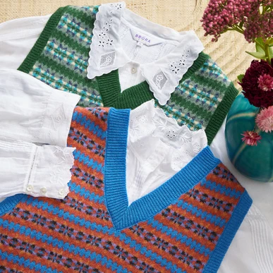 Green Merino Fair Isle Tank | Women's Tanks | Brora Fashion