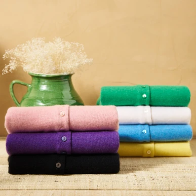 Cashmere Cropped Cardigan in Malachite | Women's Knitwear | Brora