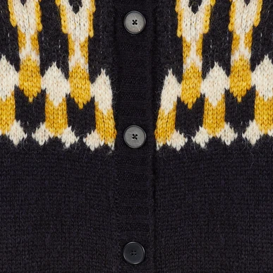 トップス YOKE ALPACA WOOL RIB CREW NECK CARDIGAN Women's Alpaca Fair Isle Cardigan in Ink | Brora Sale