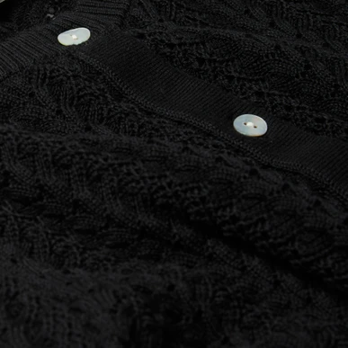 The Lace Knit Cardigan in Black | Womenswear | SKYE by Brora