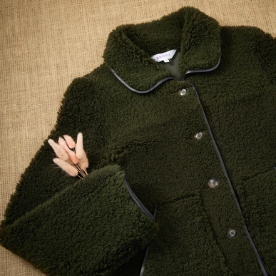 Sheepskin Jacket in Forest | Women's Coats & Jackets | Brora