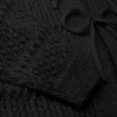The Mohair Lace Knit Cardigan in Black | Clearance Event | Brora