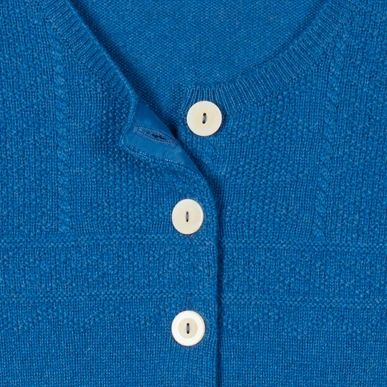 Women's Cashmere Guernsey Cardigan in China Blue | Brora