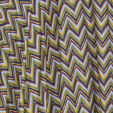 Ochre & Lilac Silk Cotton Zig Zag Wrap Skirt | Skirts | Brora