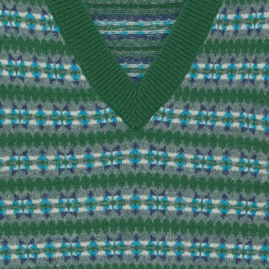 Green Merino Fair Isle Tank | Women's Tanks | Brora Fashion
