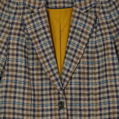 Check Wool Jacket in Ash & Navy | Women's Jackets | Brora