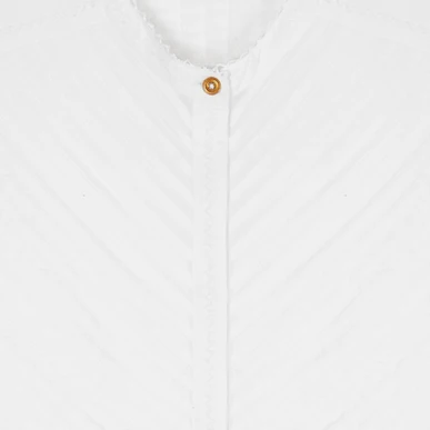 Women's White Organic Cotton Pintuck Blouse | Brora Sale