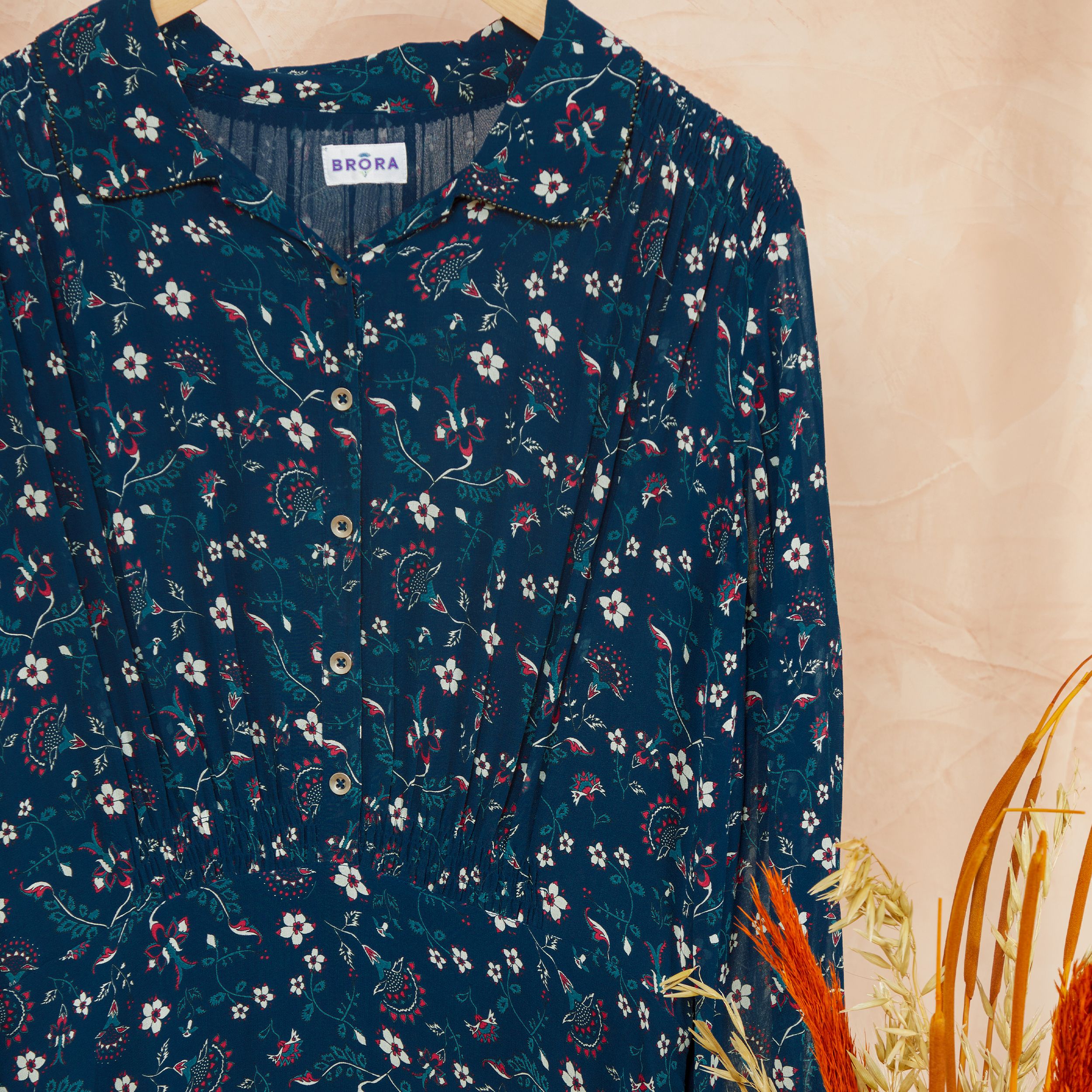 19MM Mulberry Silk Floral Print Women Midi Dress