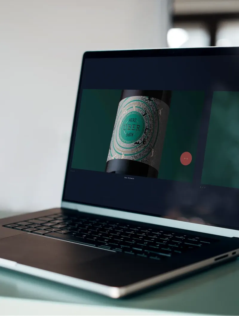 MacBook displaying gallery module of website