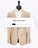 Tan suit jacket displayed on a mannequin with a white shirt, featuring menu options for browsing different clothing categories.