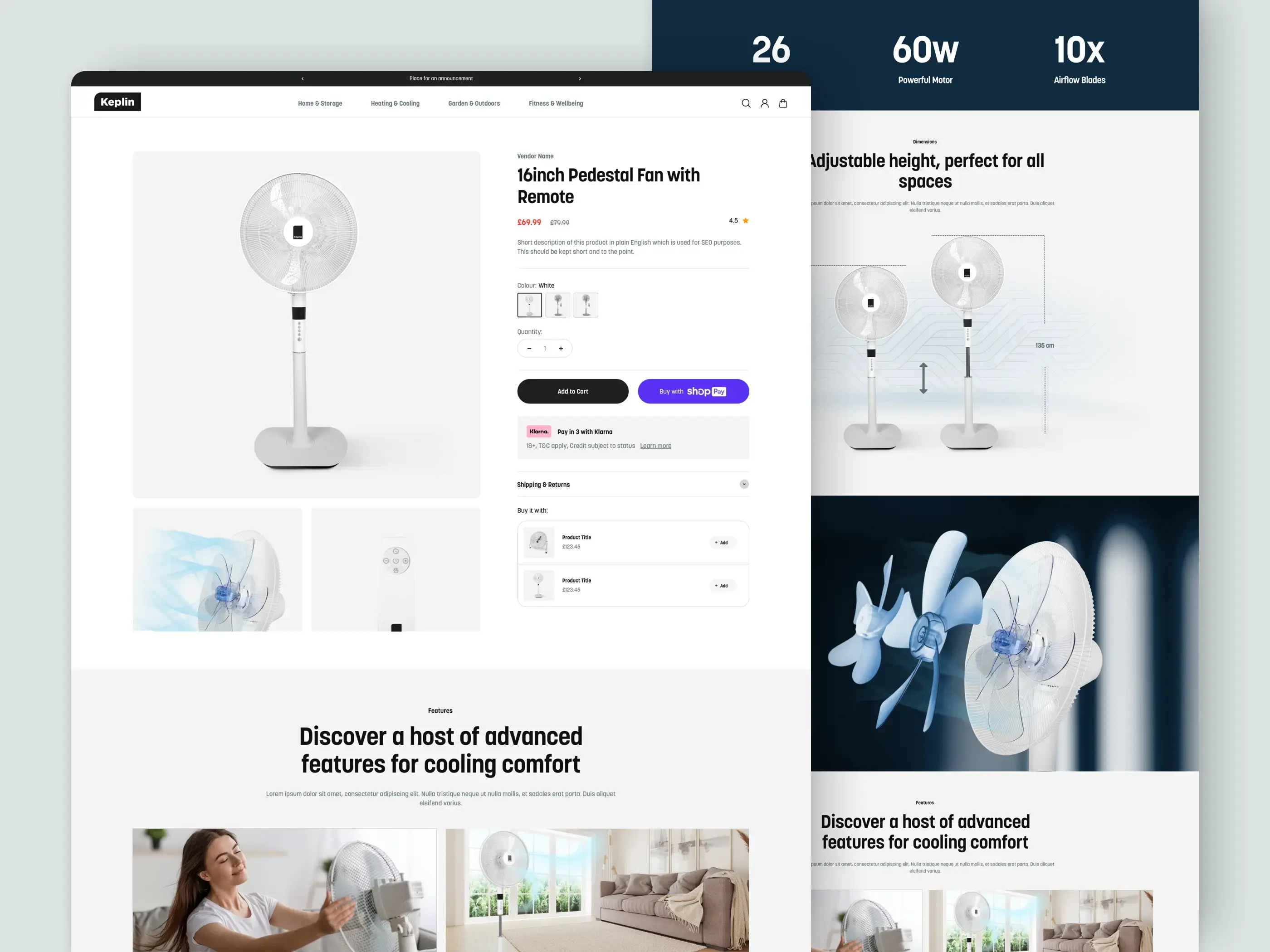 Keplin eCommerce Product Page