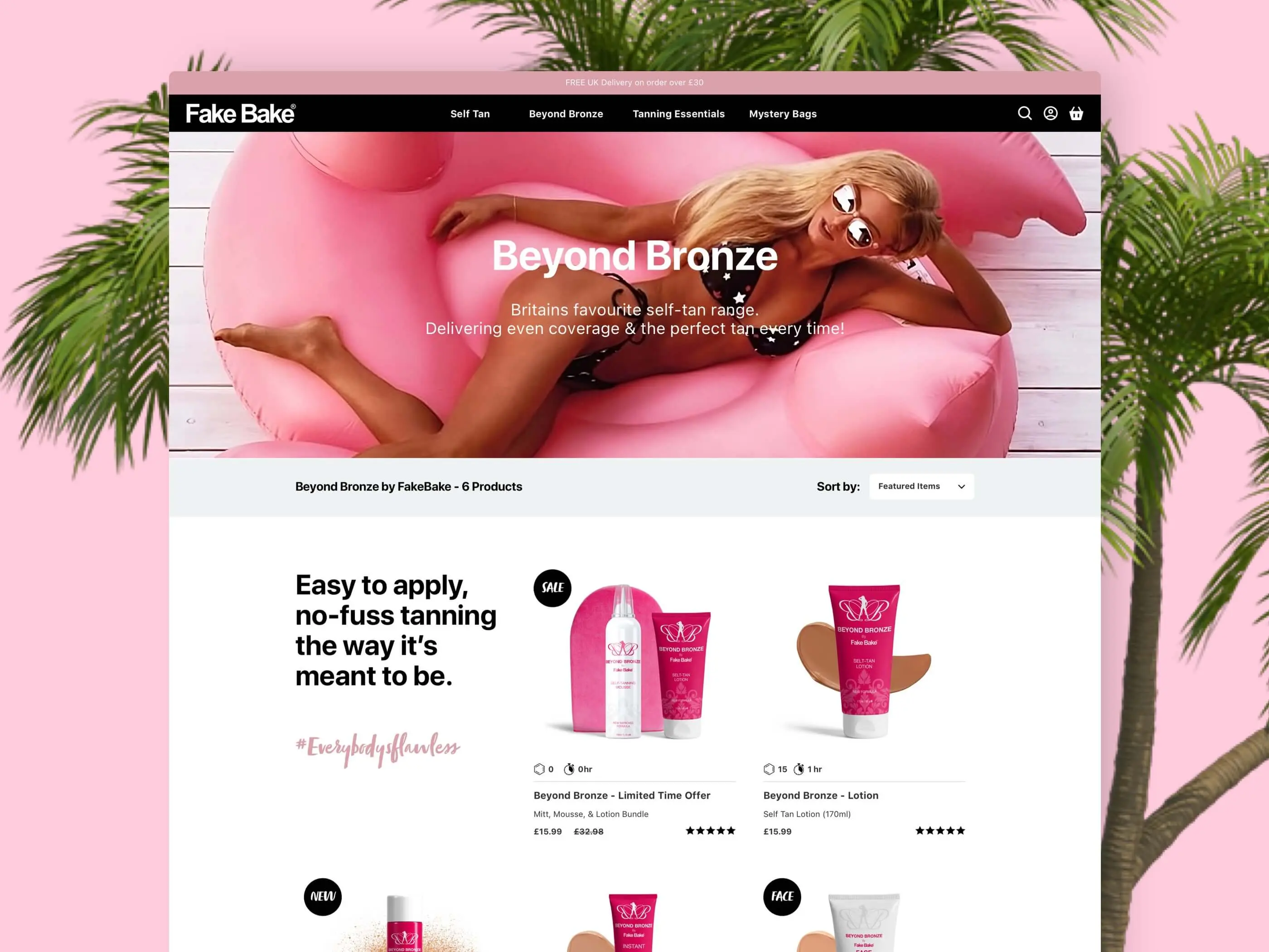 FakeBake Collection Page
