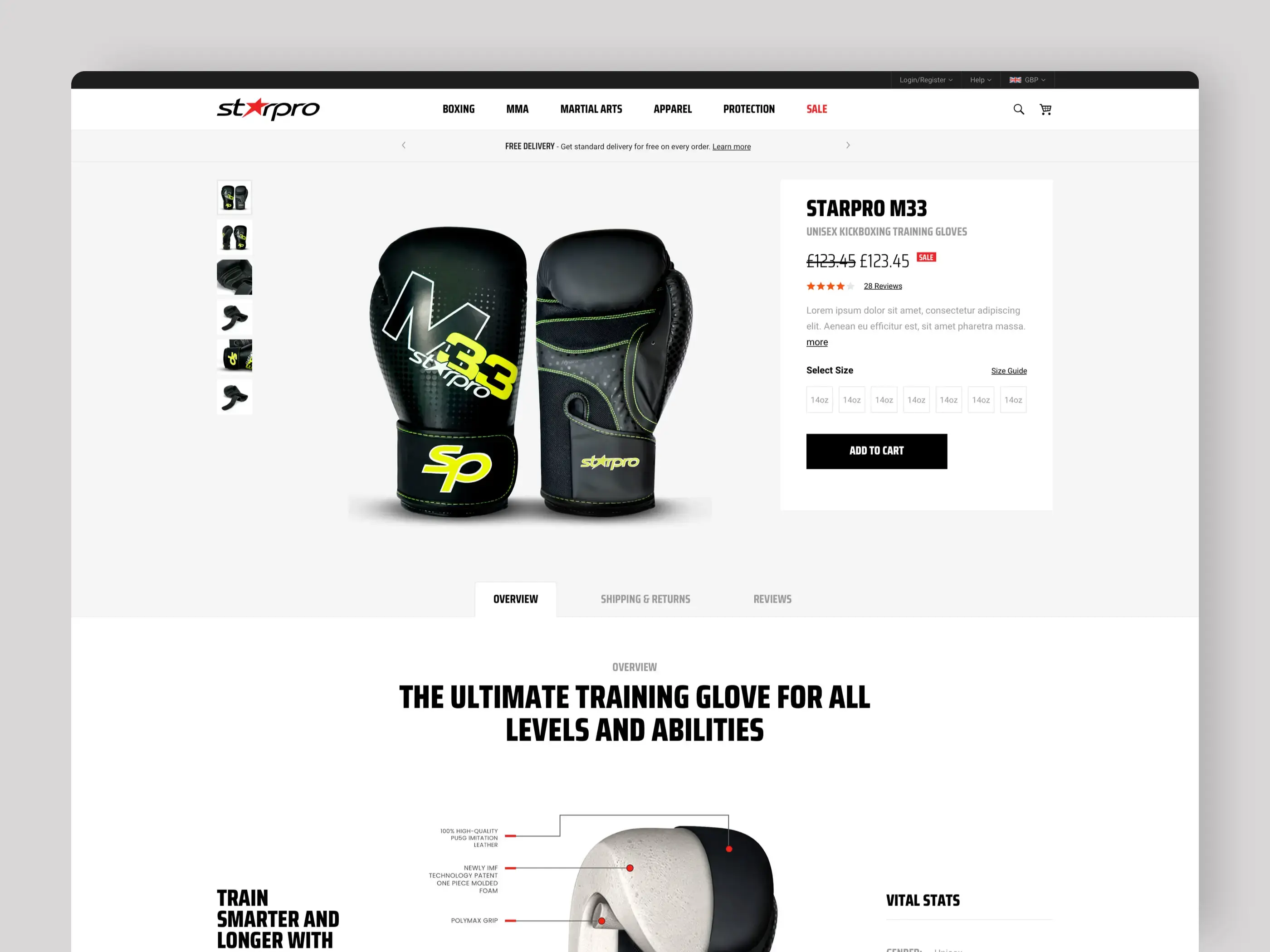 StartPro eCommerce Product Page