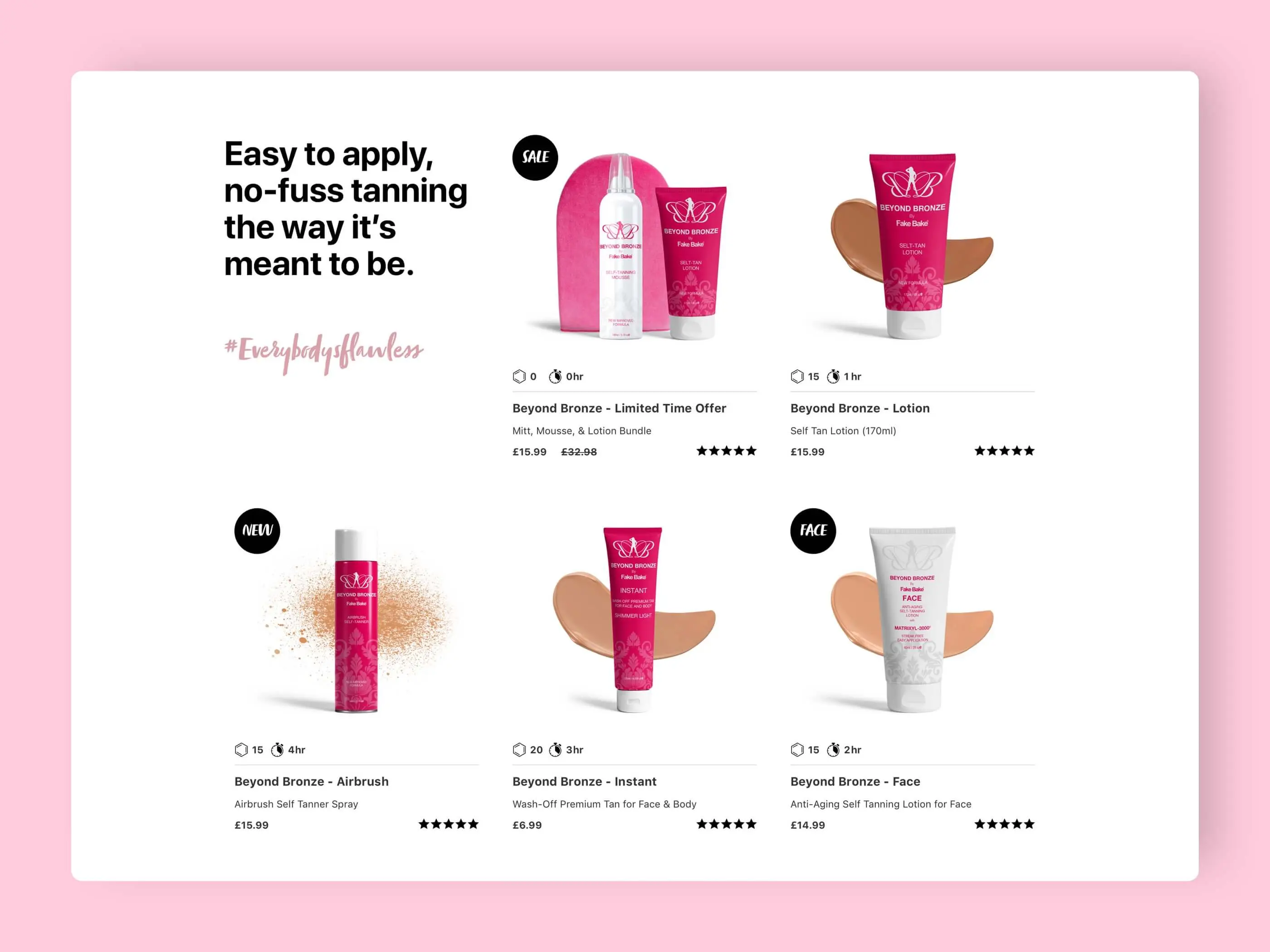 Fakebake - Product List