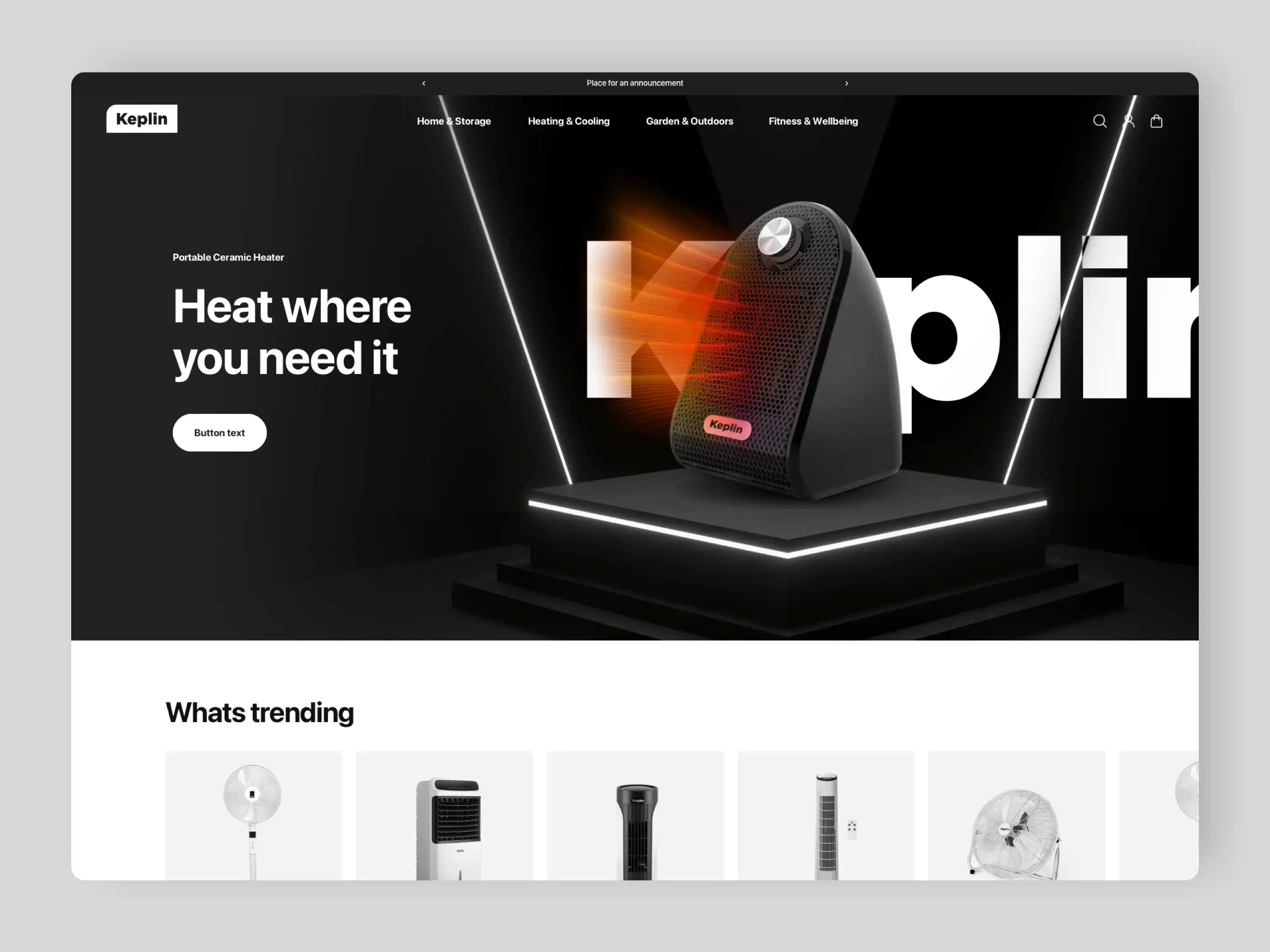 Keplin eCommerce Homepage