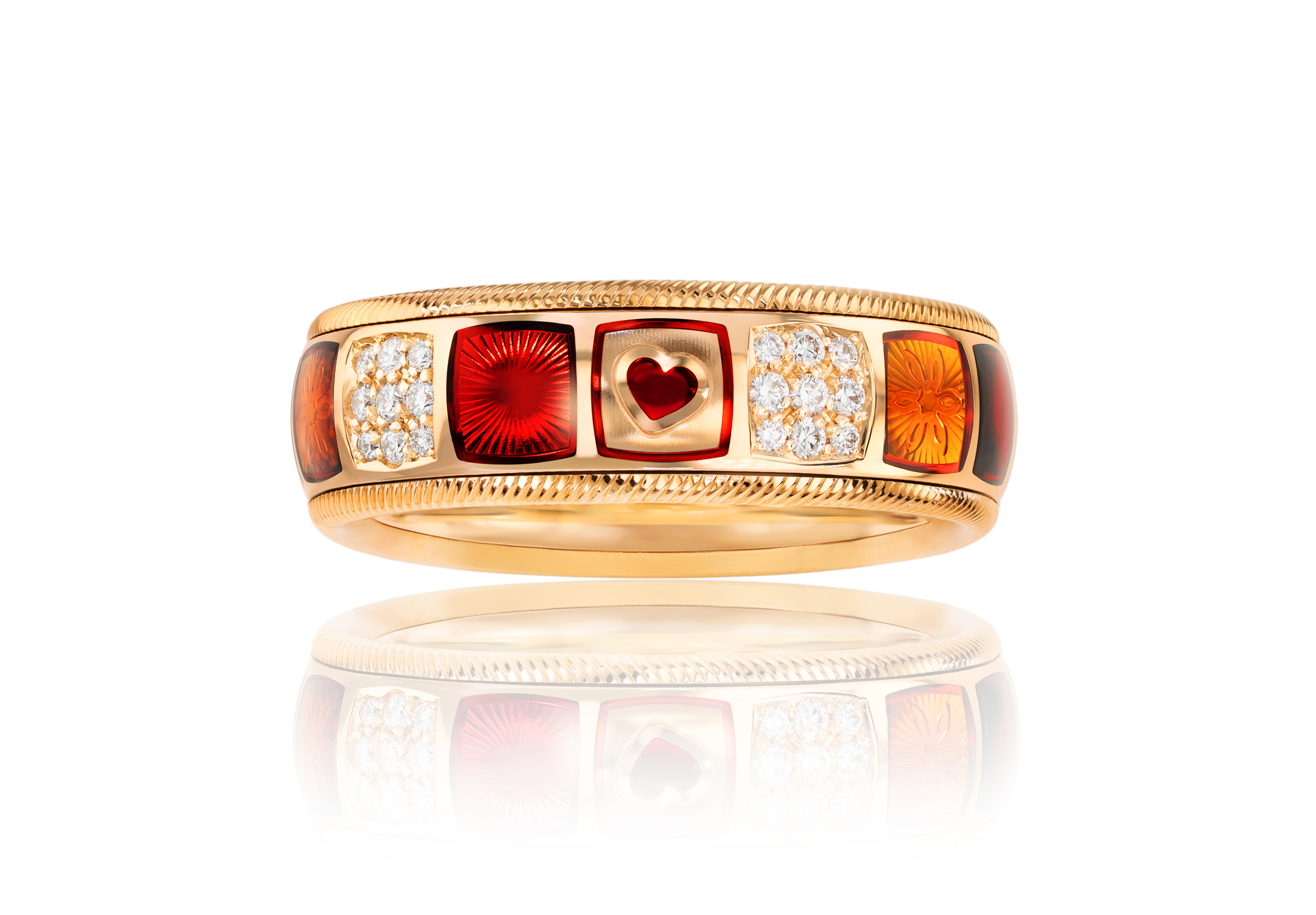 Freisteller des neuen Geburtstagsring Power of Love von Wellendorff 2026in 18 Karat Gelbgold