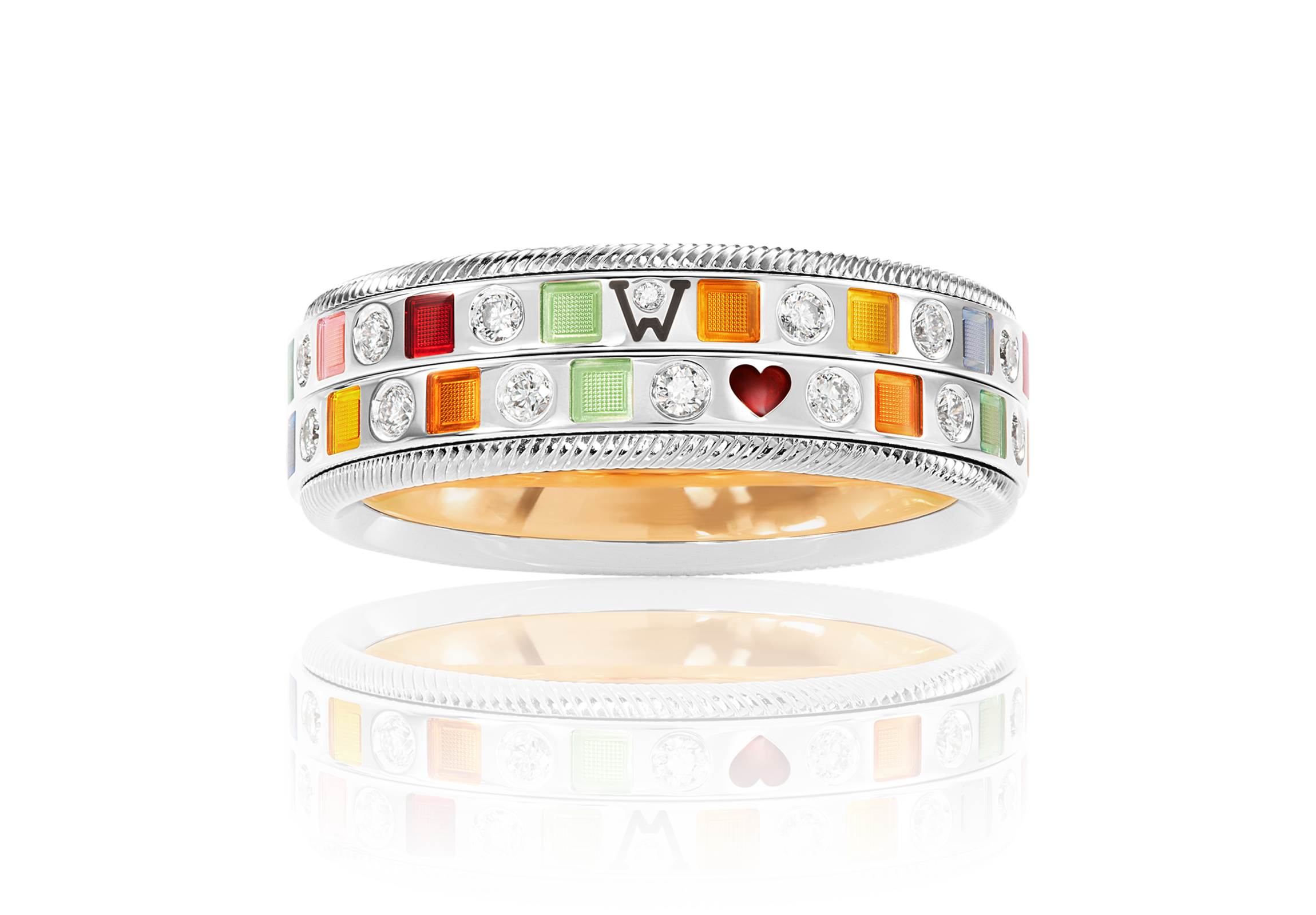 色彩のハーモニー：リング「GOLDEN RAINBOW. Duet」