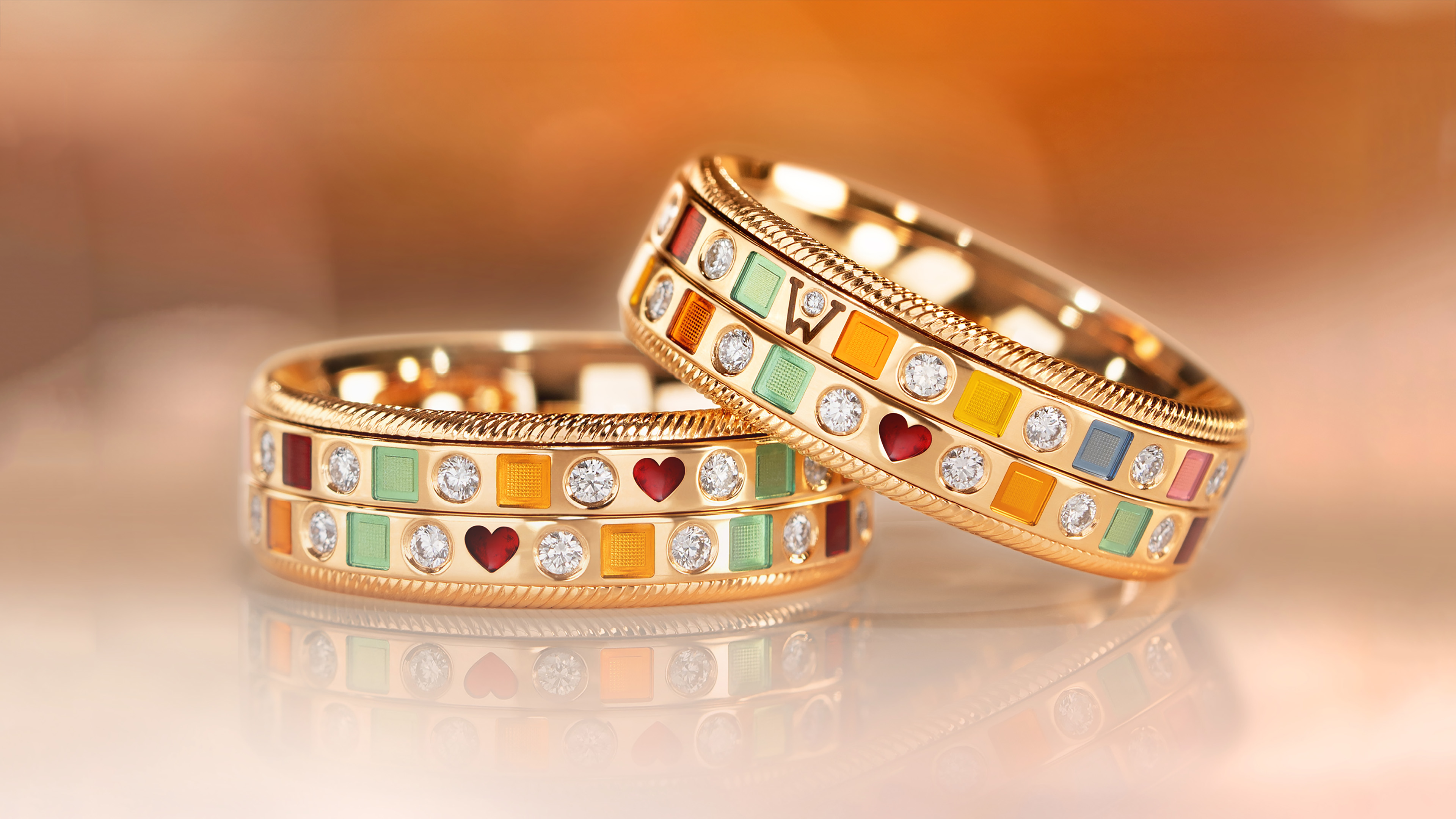 色彩のハーモニー：リング「GOLDEN RAINBOW. Duet」