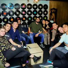 Group in a private karaoke room at Bloomsbury Bowling