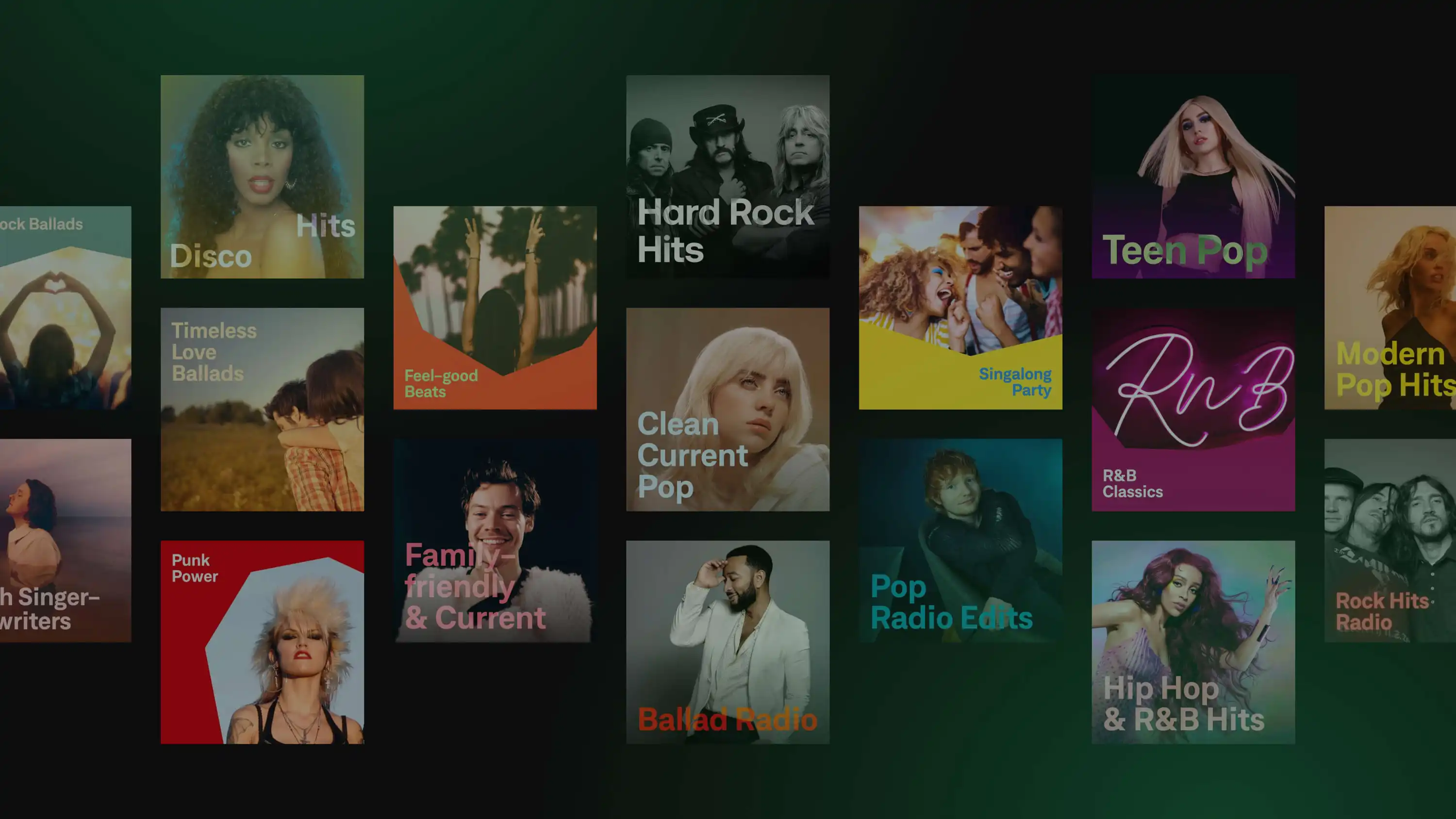 Playlists in a grid