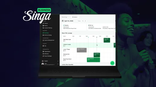 The singa booking system shown on a labtop