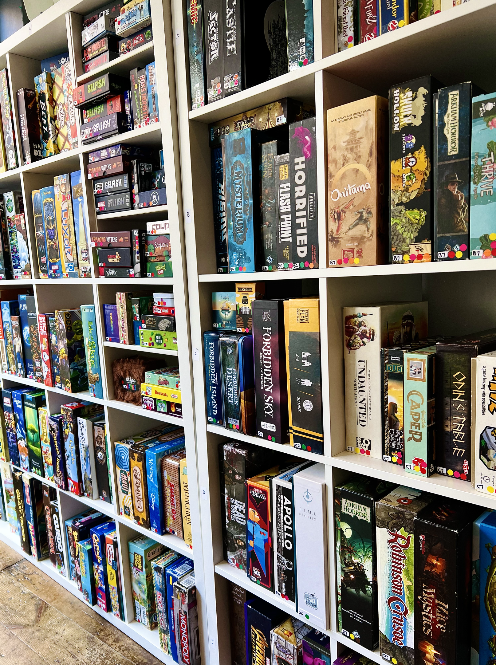 Games shelf at Slice+Dice