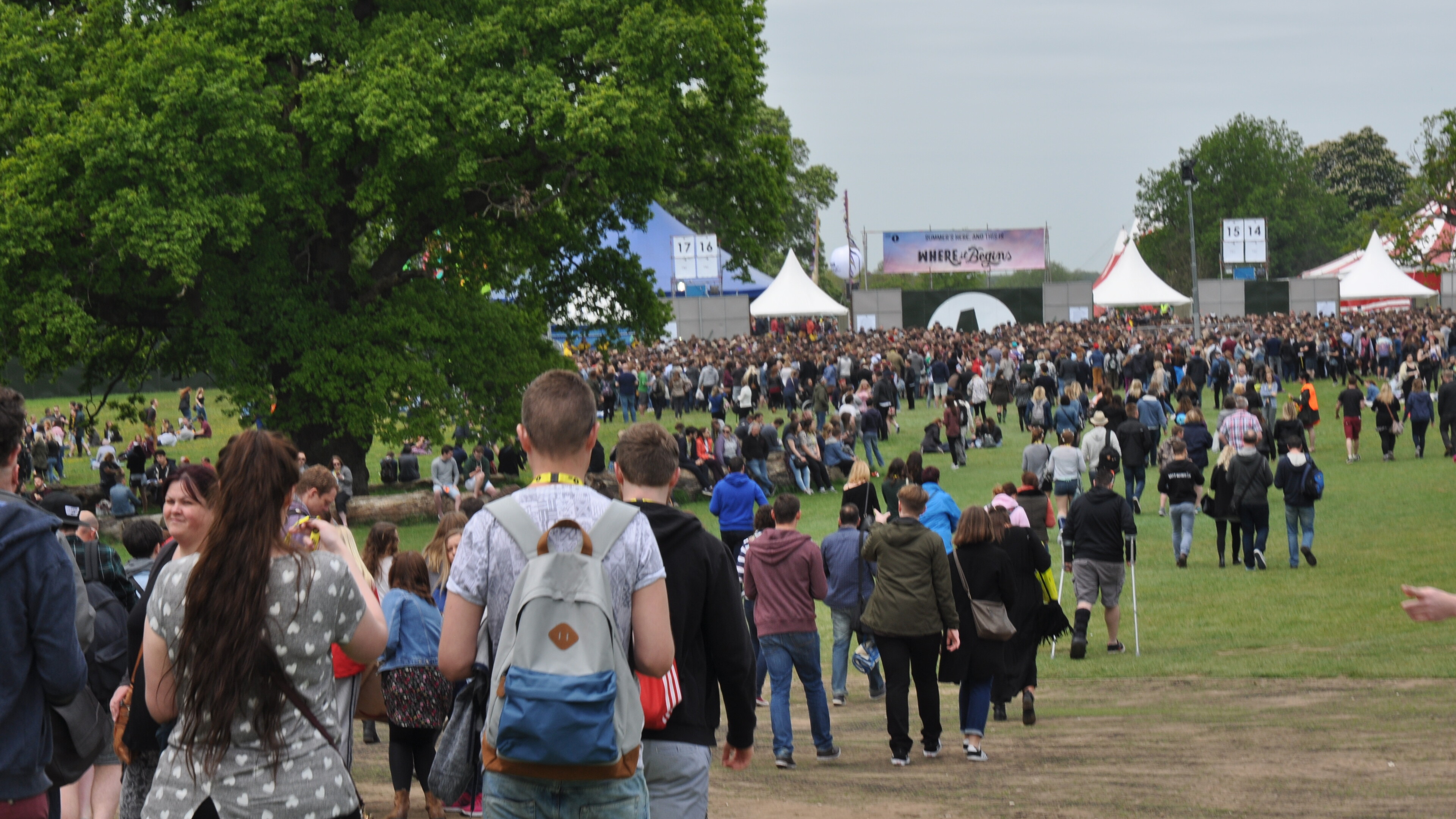 People attending Radio 1 Big Weekend in Earlham Park