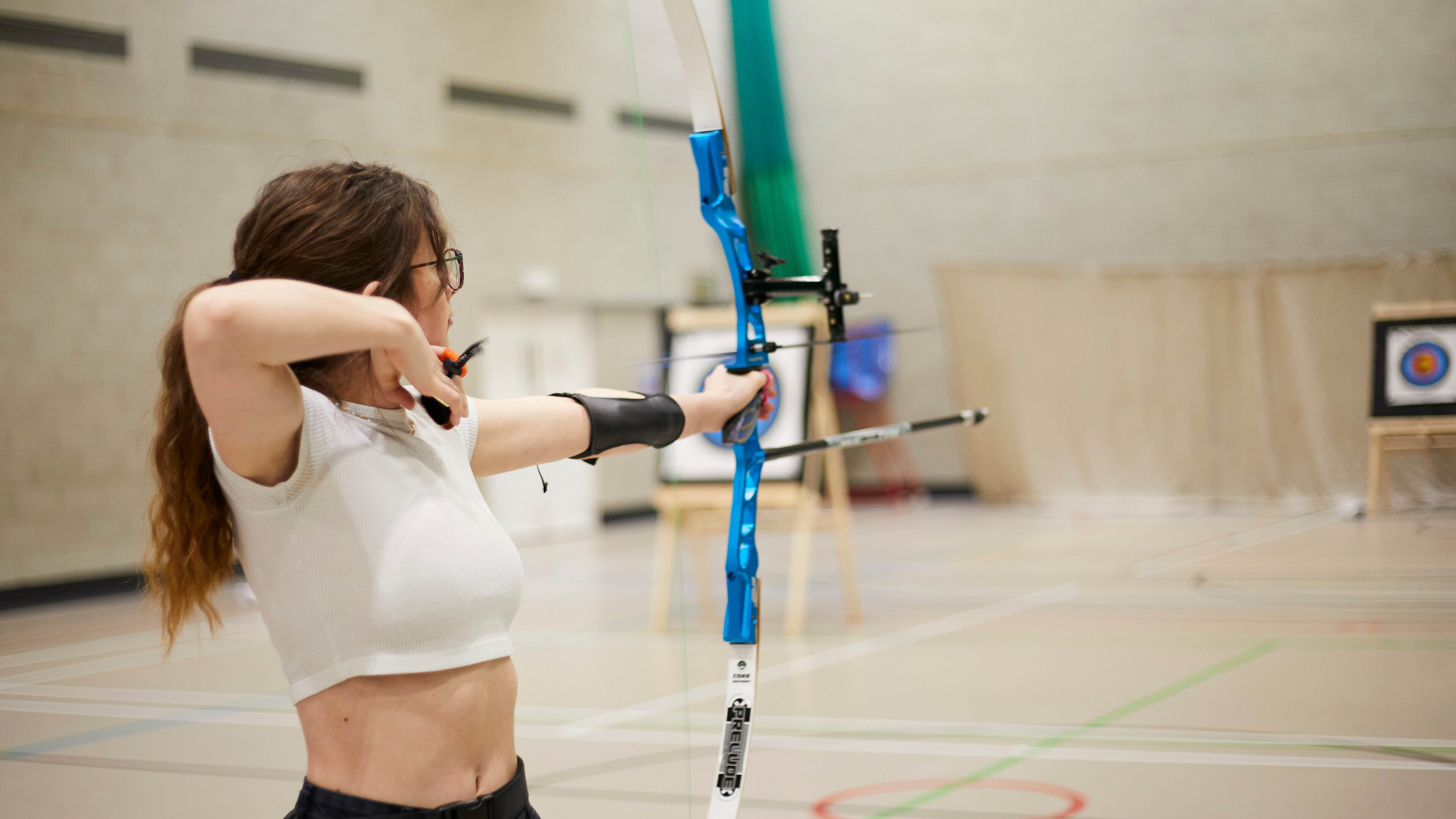 Student doing archery