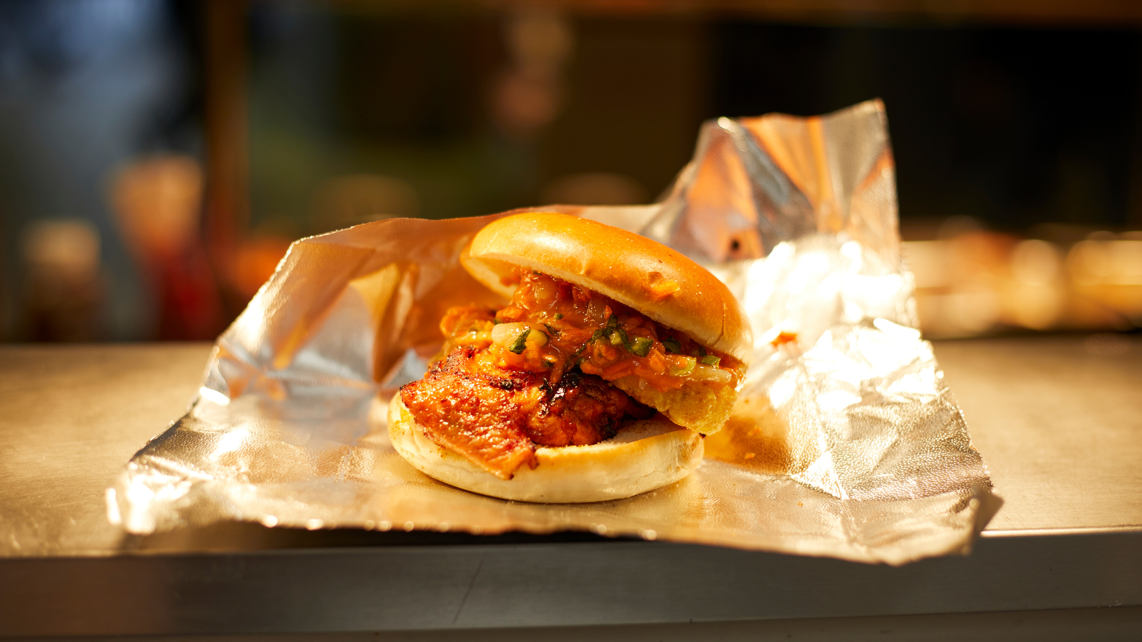Burger in foil