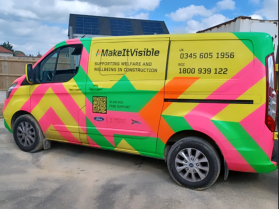 #MakeItVisible tour van on site in Norfolk 