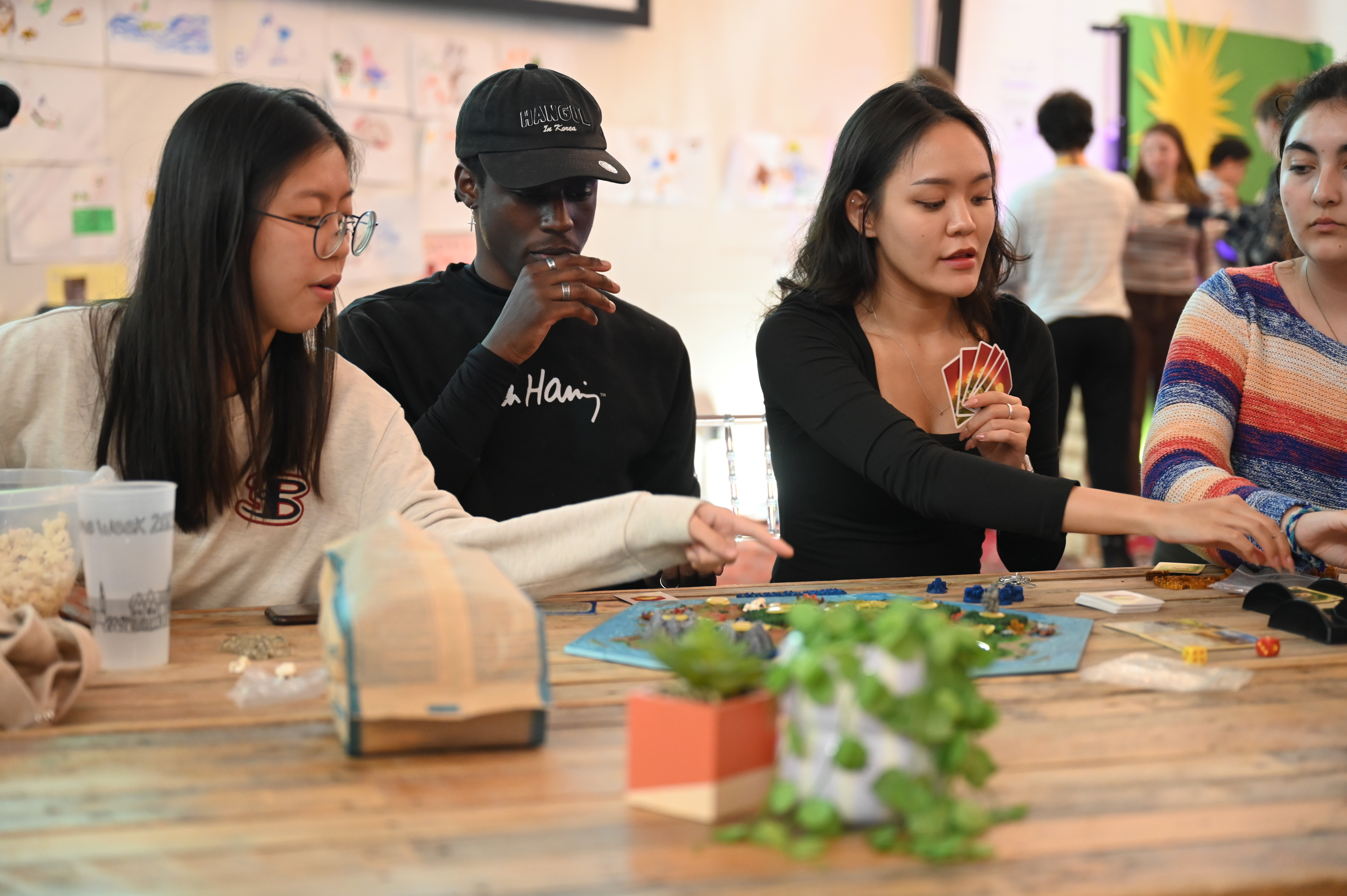 Students playing board games during Welcome Week.