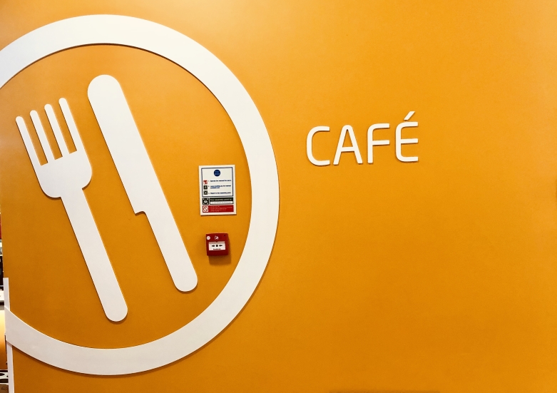 INTO cafe sign