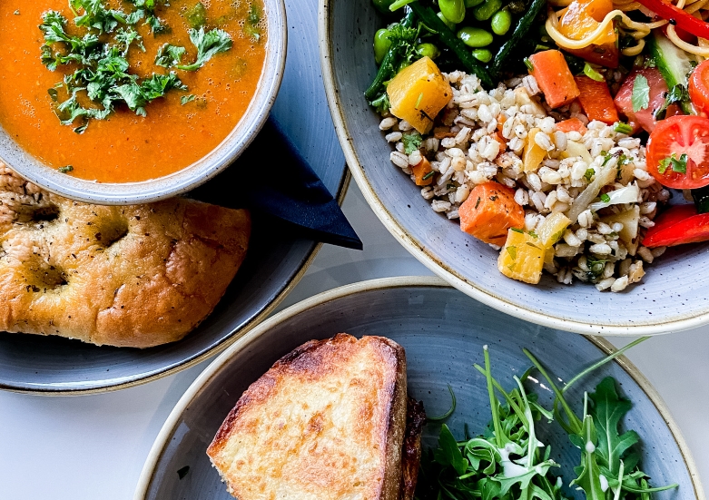 Three dishes at Modern Life Cafe
