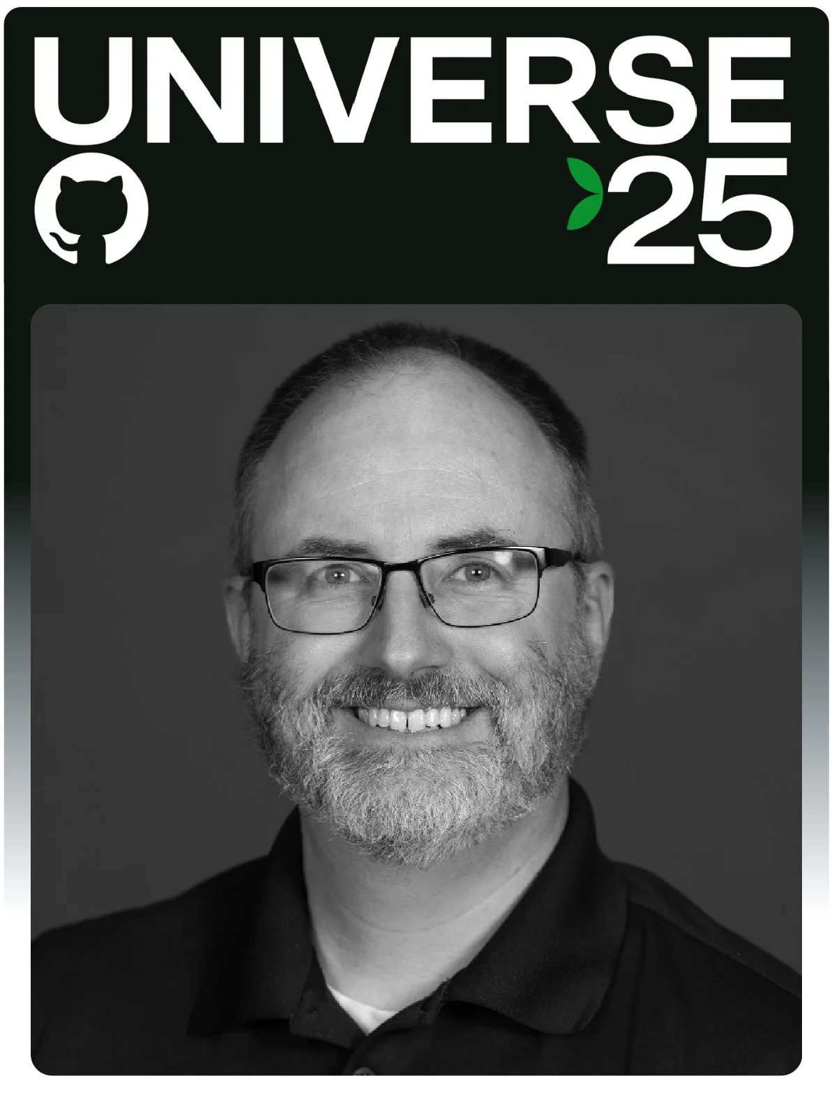 GitHub Univerese 25 speaker, GitHub icon and photo of Bob Walker