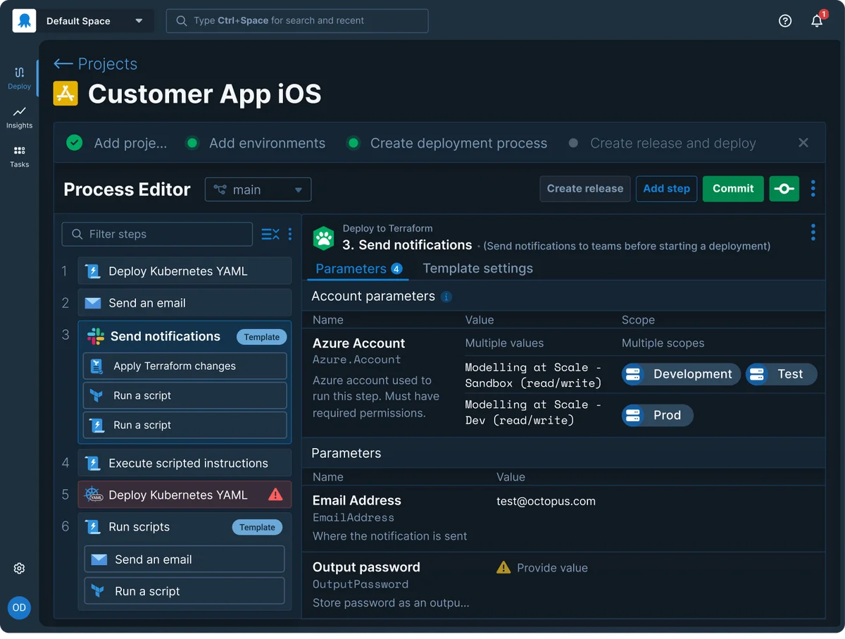 Octopus Deploy UI - Platform Hub Governance