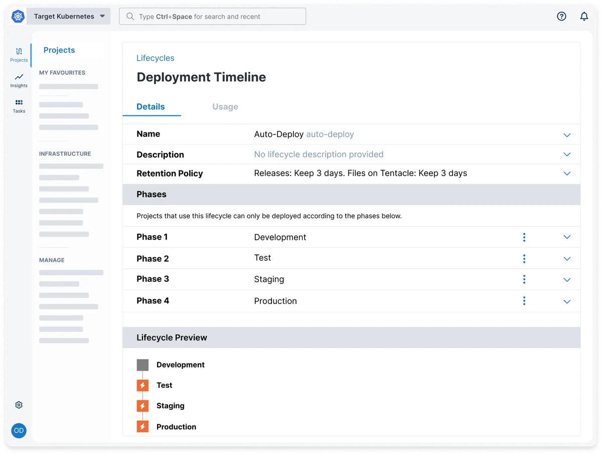 Argo deployment timeline UI