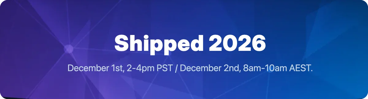 A promotional image for Shipped 2026.