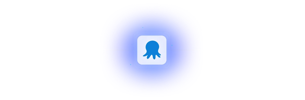 glowing octopus logo graphic