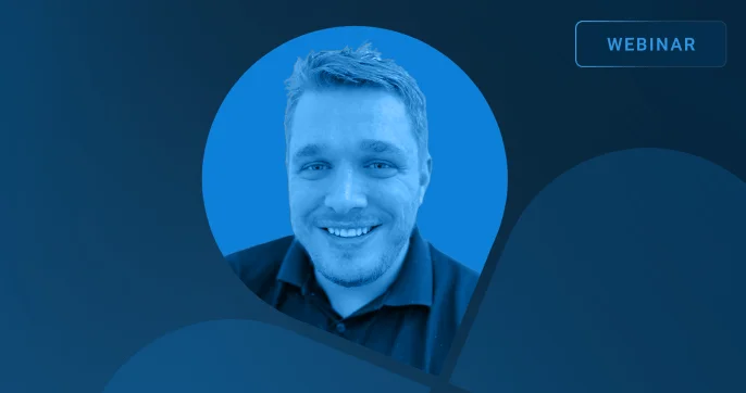 Adam Close headshot on blue background