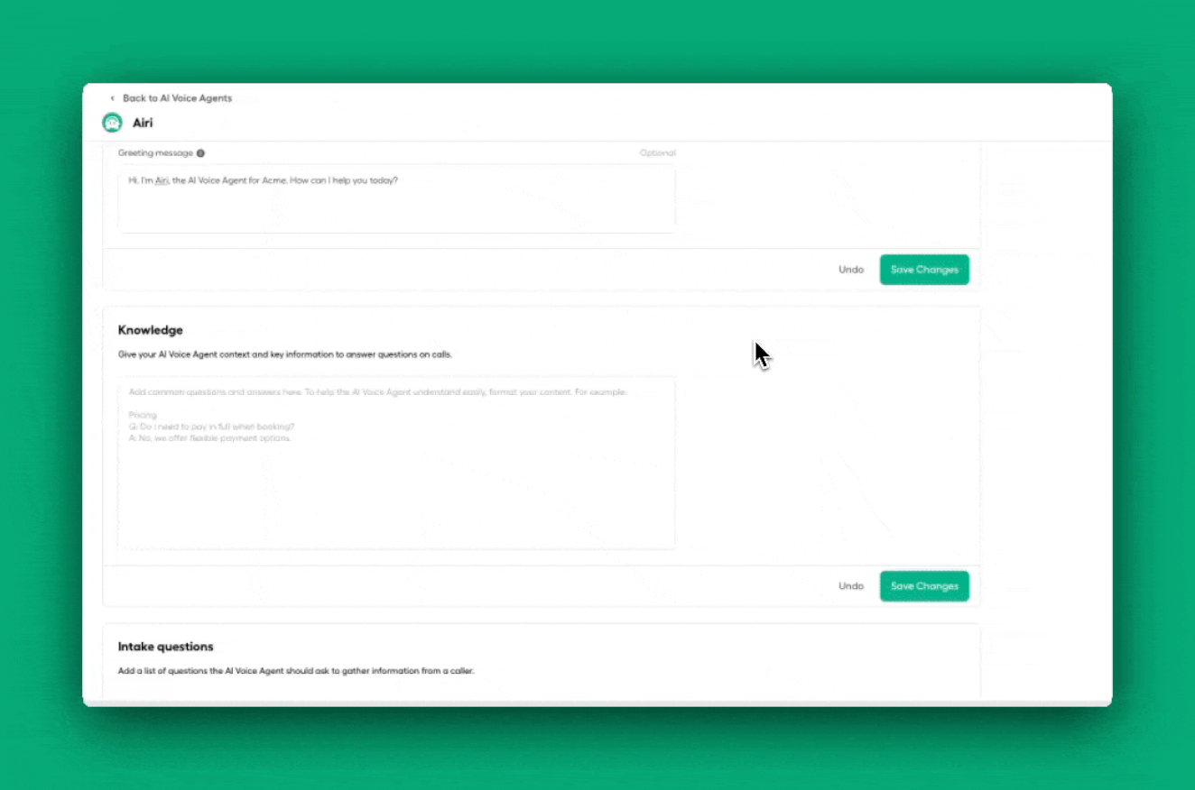 You can customize your Aircall AI Voice Agent with key context to enable it to provide clear, helpful answers to customers.