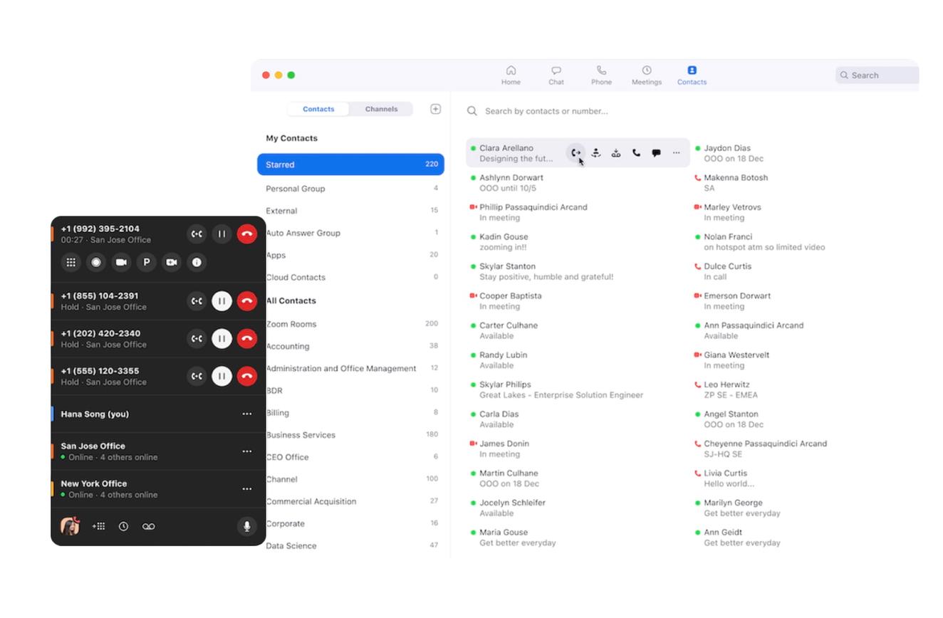 Zoom Phone’s call handling panel helps your team handle high call volumes and process rapid transfers.