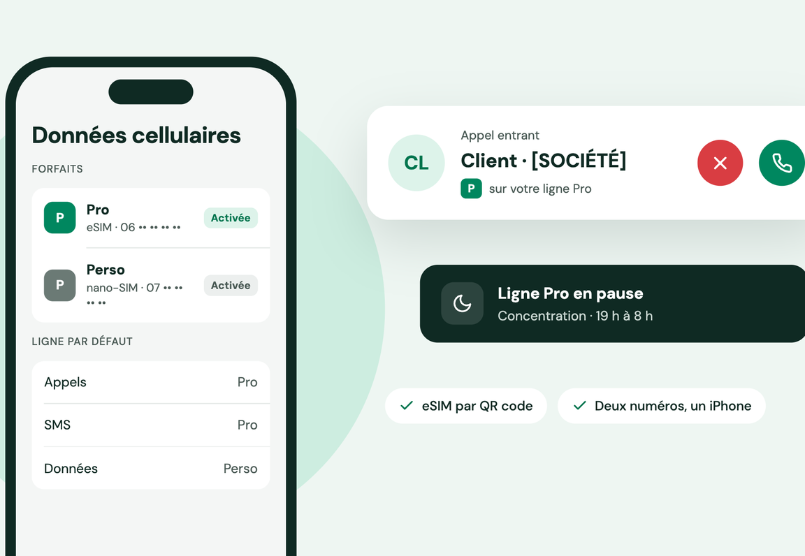 iPhone double SIM : un numéro pro à côté de votre numéro perso