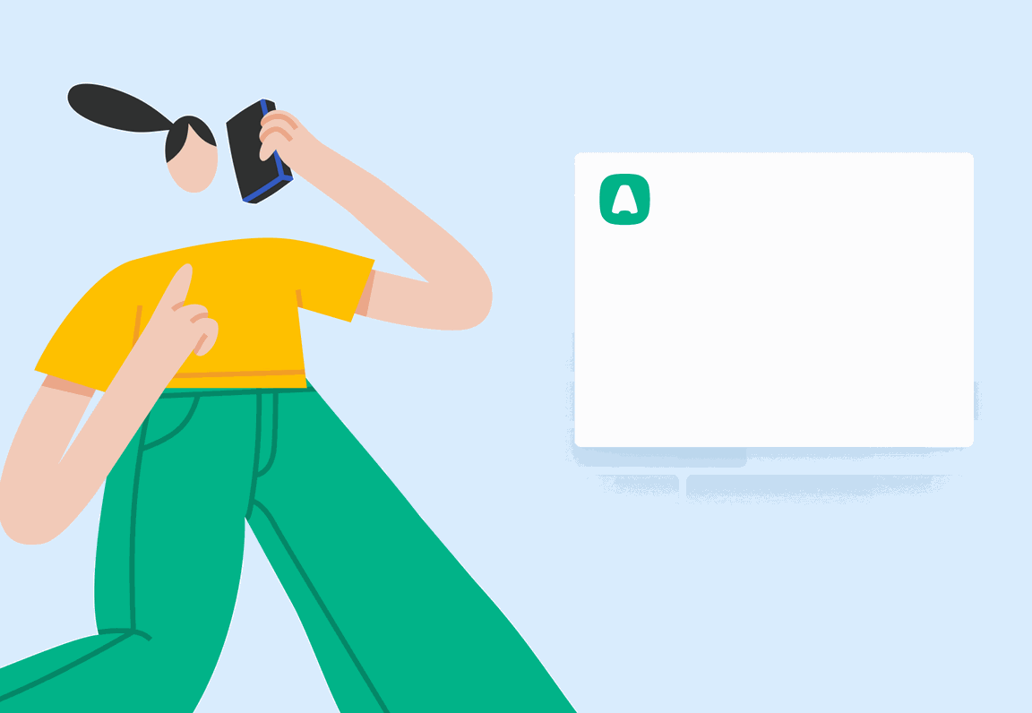 Illustration of person walking while talking on the phone