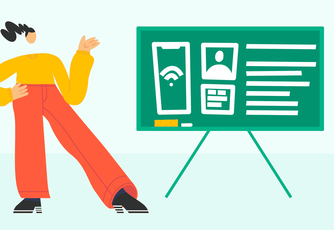 Illustration of a person looking at a chart