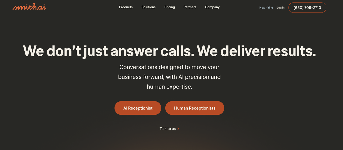 Smith.ai virtual receptionist dashboard