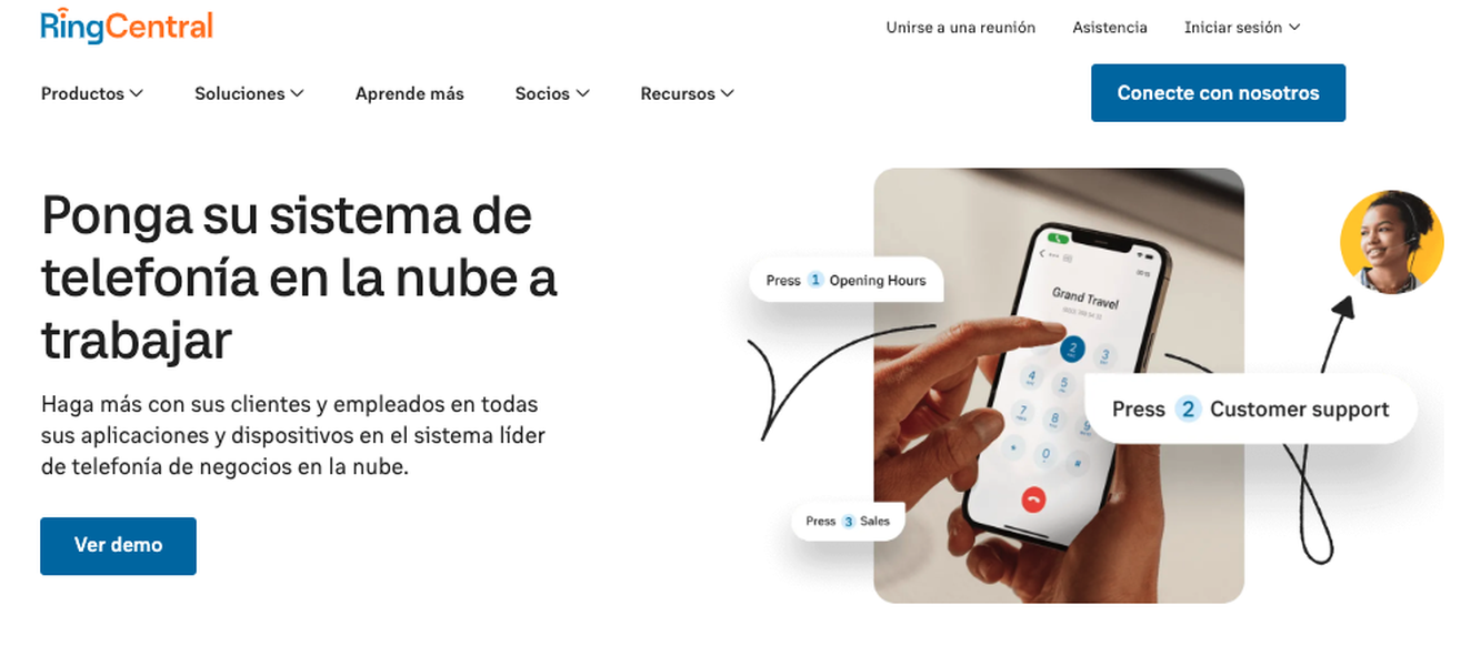 Página web Ringcentral