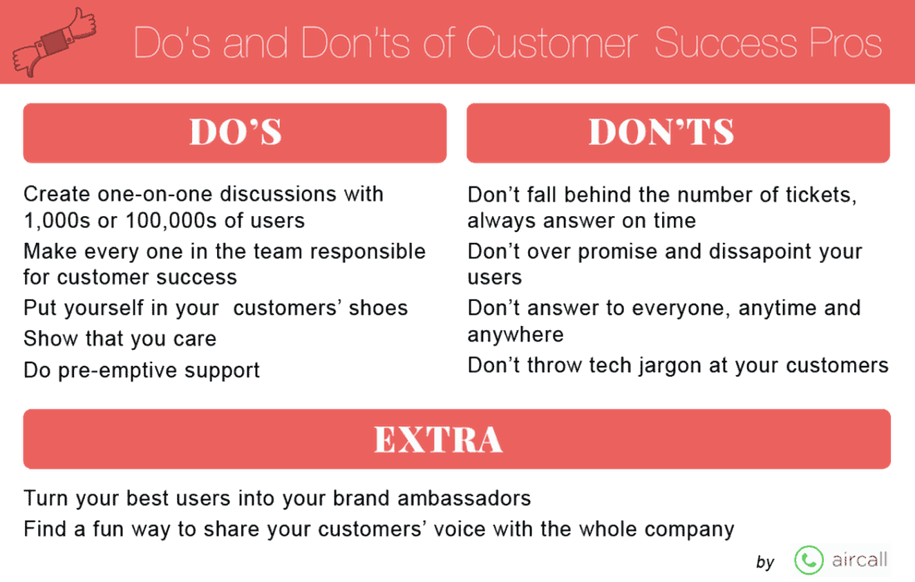 Do's and don'ts of customer success