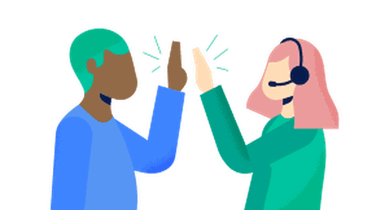 two people high five