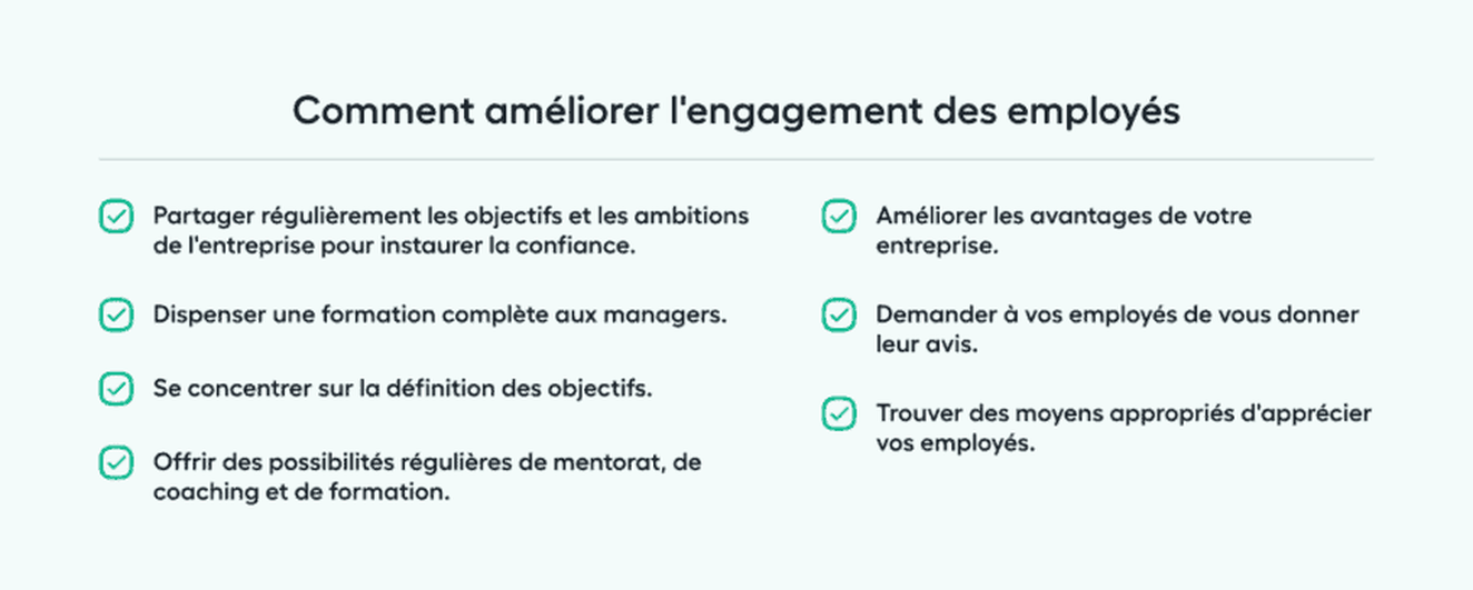 améliorer l'engagement des employés